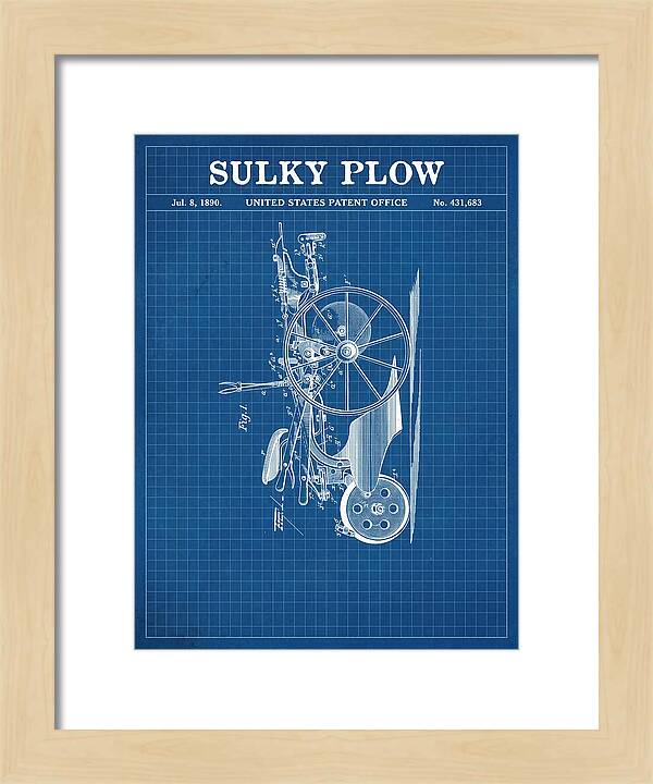 Sulky Plow Blueprint Patent Us431683a