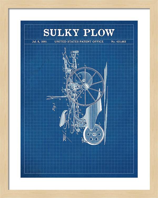 Sulky Plow Blueprint Patent Us431683a