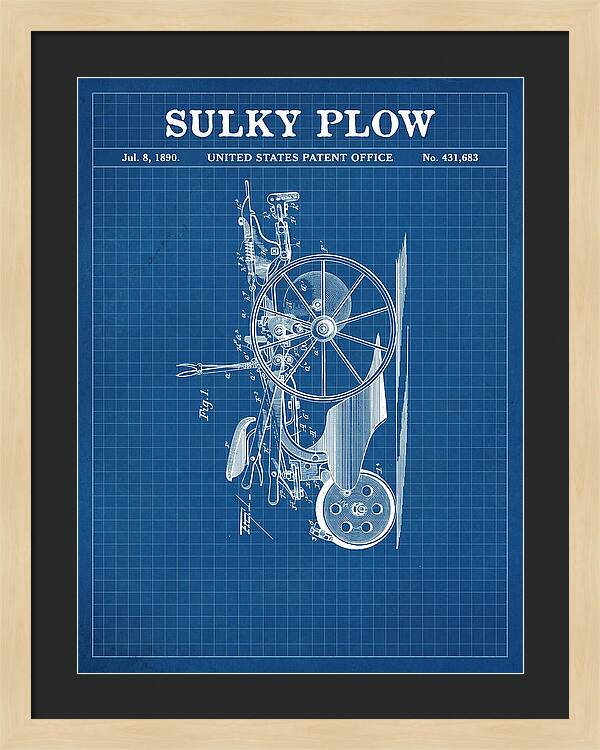 Sulky Plow Blueprint Patent Us431683a