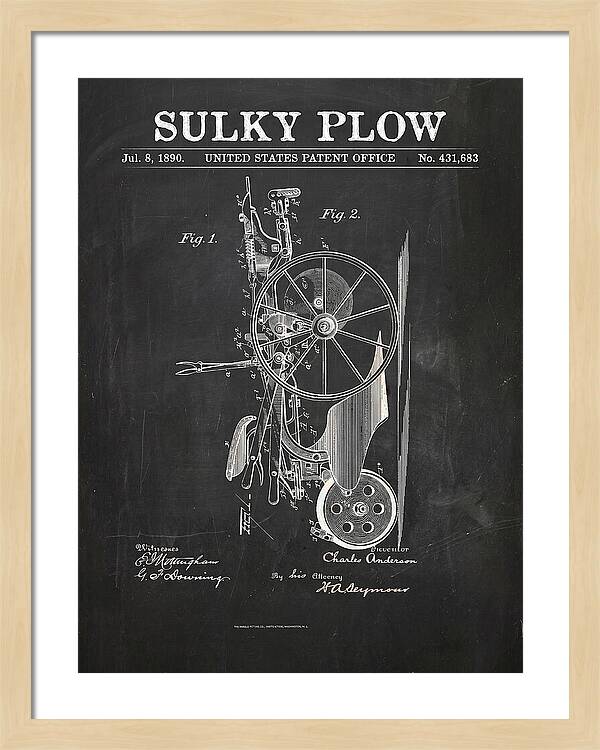 Sulky Plow Chalkboard Patent Us431683a
