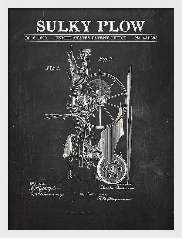 Sulky Plow Chalkboard Patent Us431683a