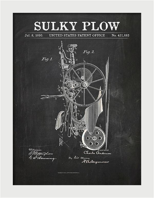 Sulky Plow Chalkboard Patent Us431683a
