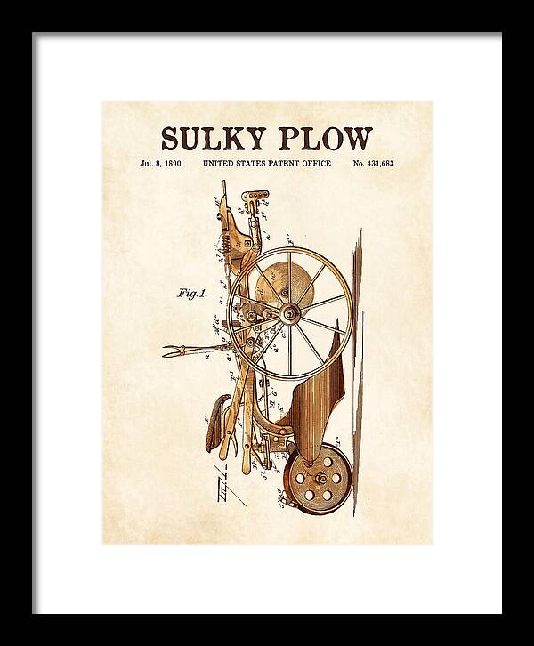 Sulky Plow Watercolor Patent Us431683a
