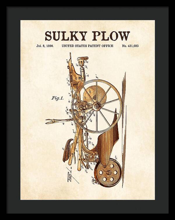 Sulky Plow Watercolor Patent Us431683a