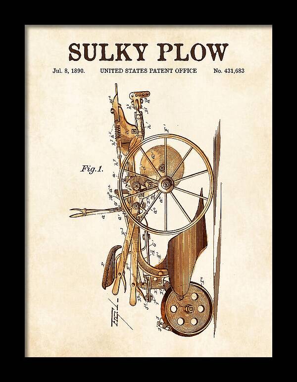 Sulky Plow Watercolor Patent Us431683a