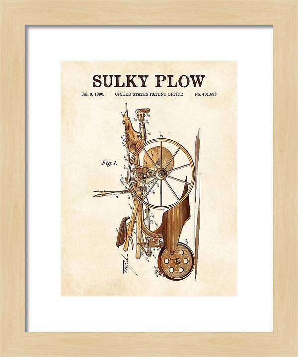 Sulky Plow Watercolor Patent Us431683a
