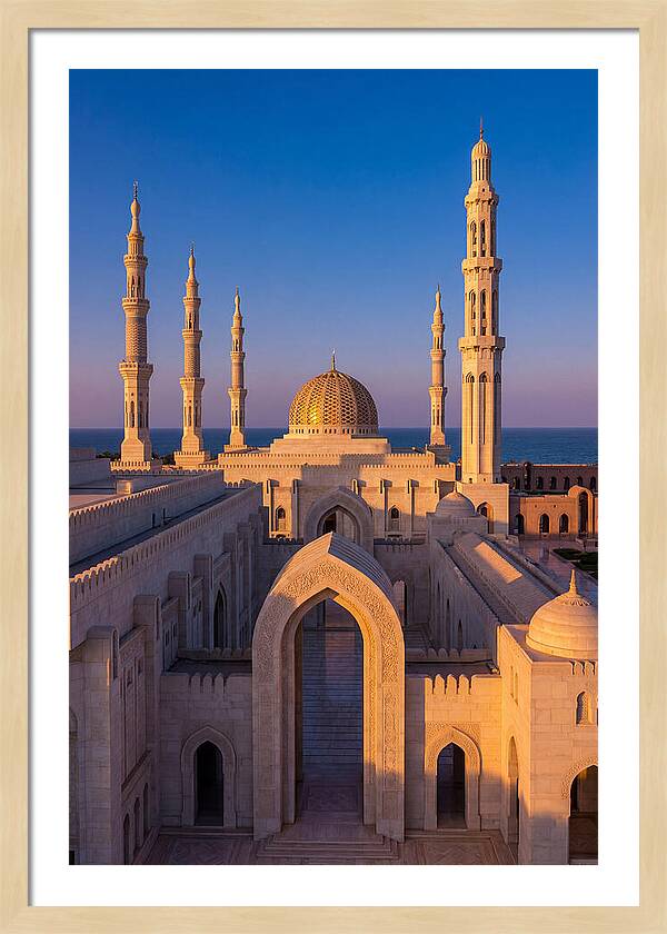 Sultan Qaboos Grand Mosque At Dusk