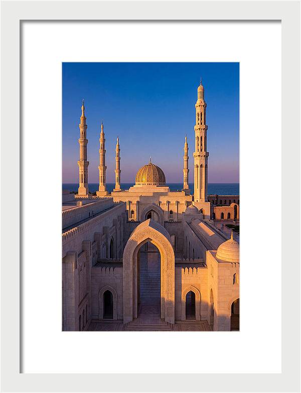 Sultan Qaboos Grand Mosque At Dusk