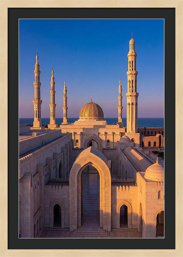Sultan Qaboos Grand Mosque At Dusk
