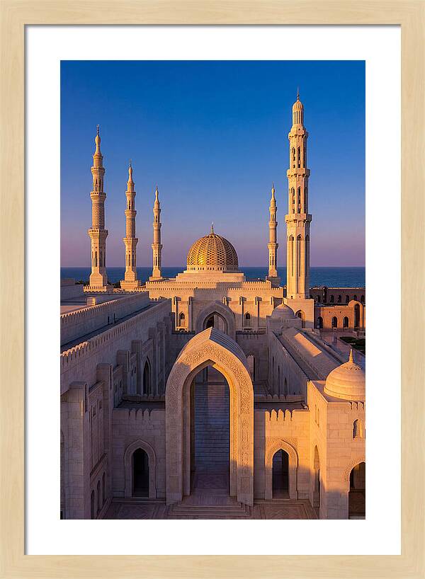 Sultan Qaboos Grand Mosque At Dusk