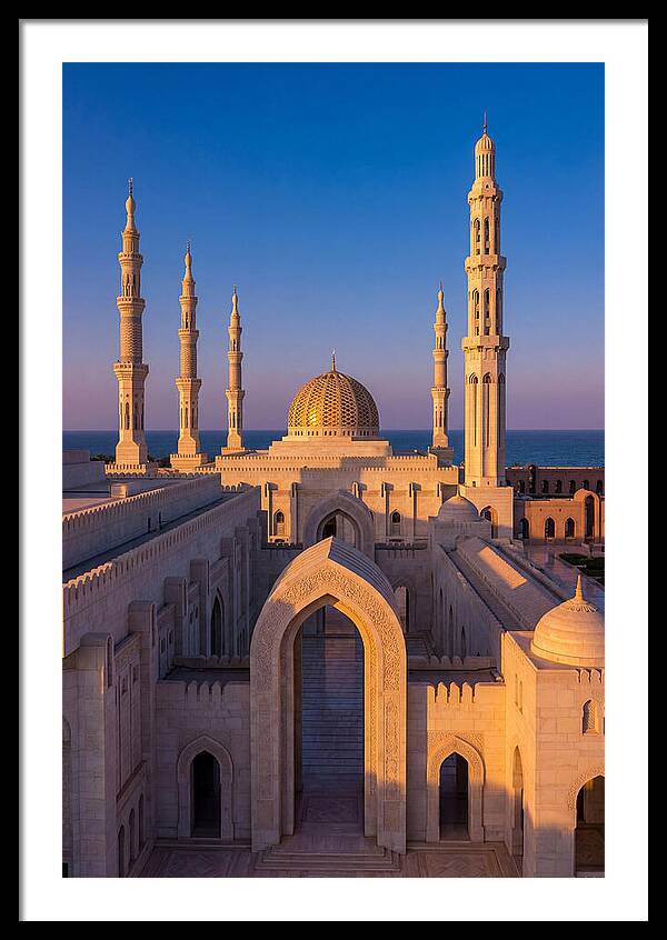 Sultan Qaboos Grand Mosque At Dusk