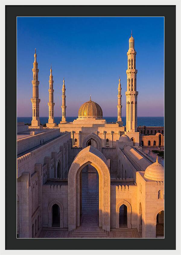 Sultan Qaboos Grand Mosque At Dusk