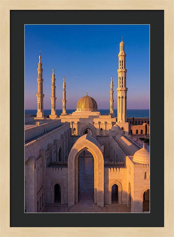 Sultan Qaboos Grand Mosque At Dusk