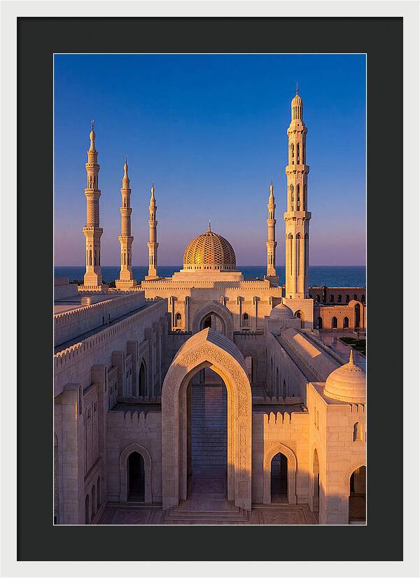 Sultan Qaboos Grand Mosque At Dusk