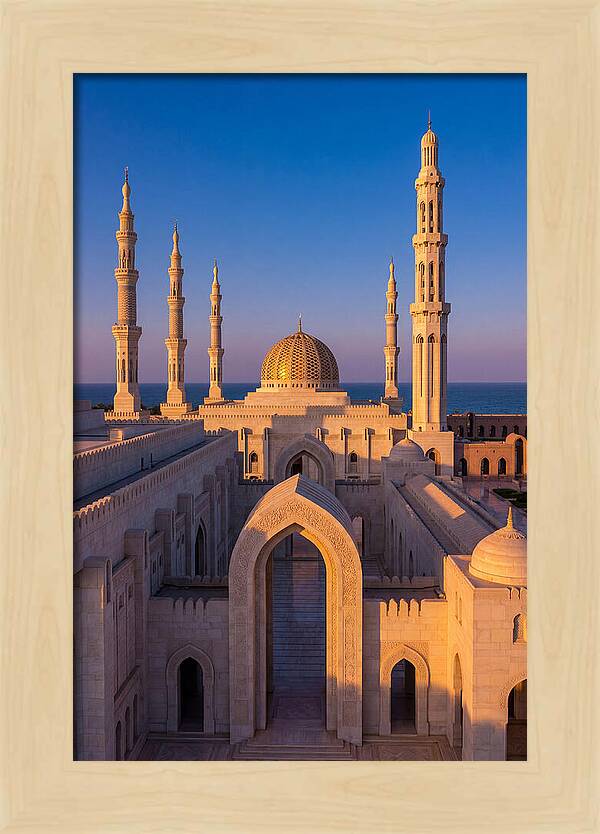 Sultan Qaboos Grand Mosque At Dusk