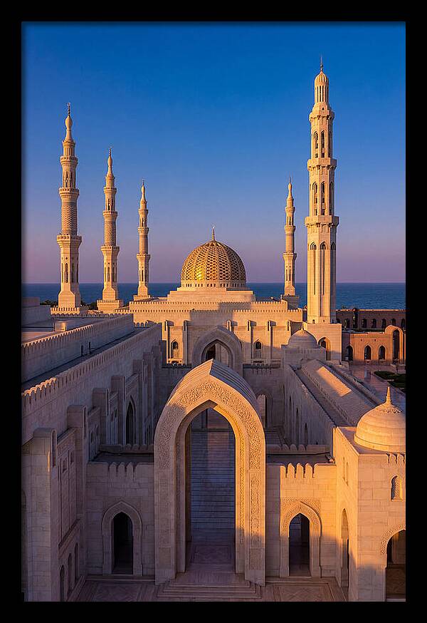 Sultan Qaboos Grand Mosque At Dusk