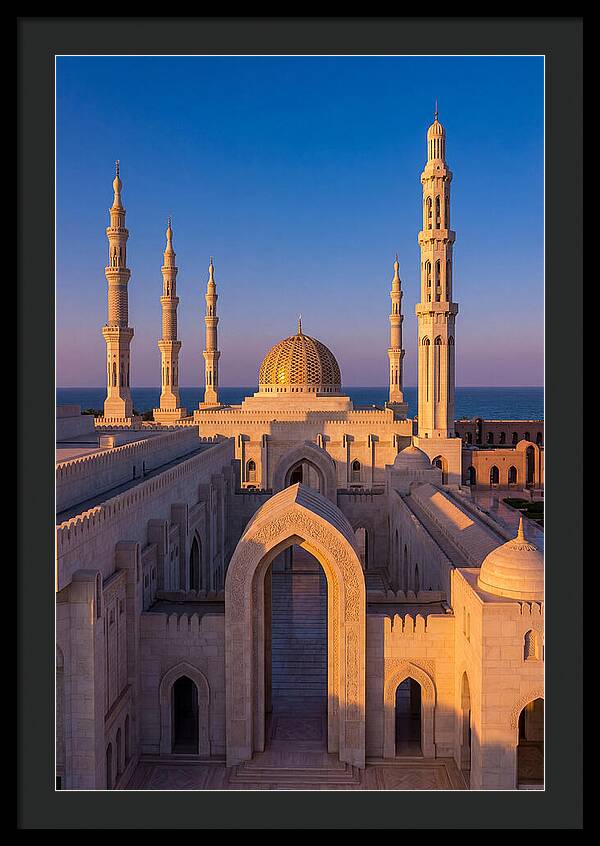 Sultan Qaboos Grand Mosque At Dusk