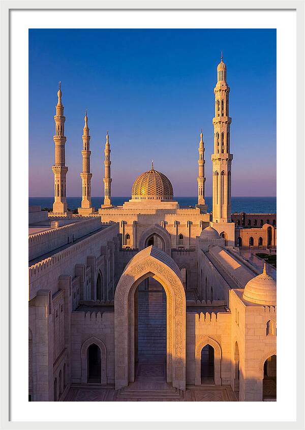 Sultan Qaboos Grand Mosque At Dusk