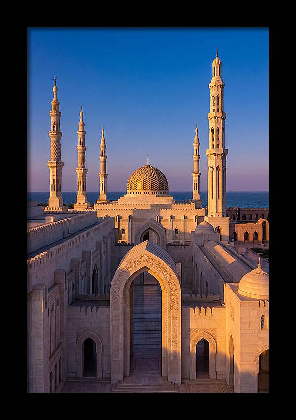 Sultan Qaboos Grand Mosque At Dusk