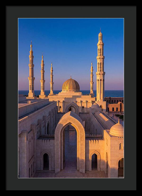 Sultan Qaboos Grand Mosque At Dusk