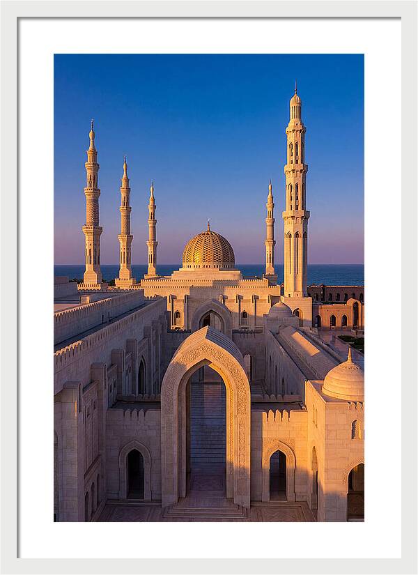 Sultan Qaboos Grand Mosque At Dusk