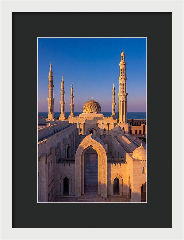 Sultan Qaboos Grand Mosque At Dusk