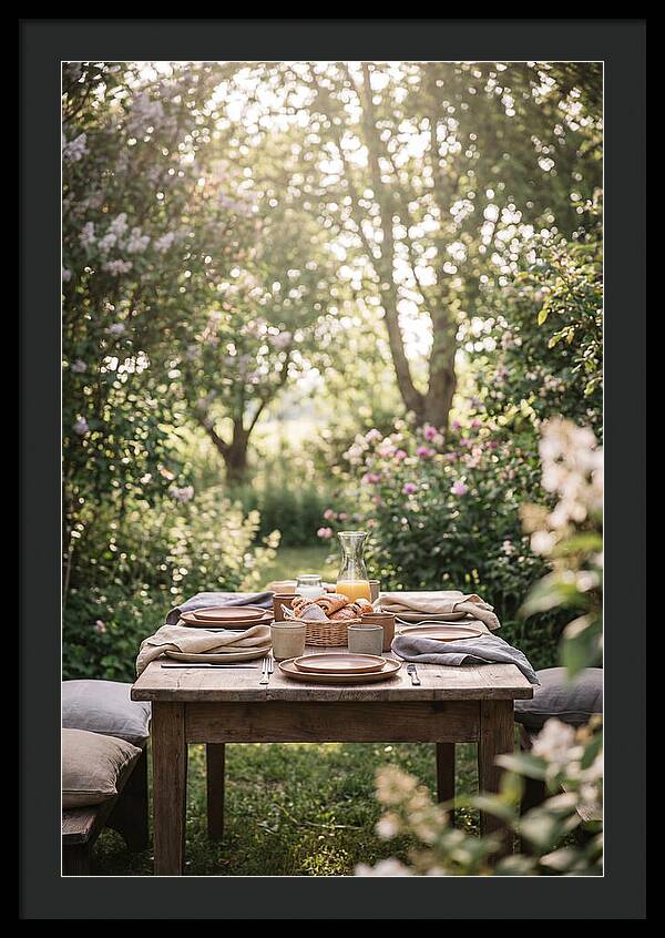 Summer Breakfast Table In Garden