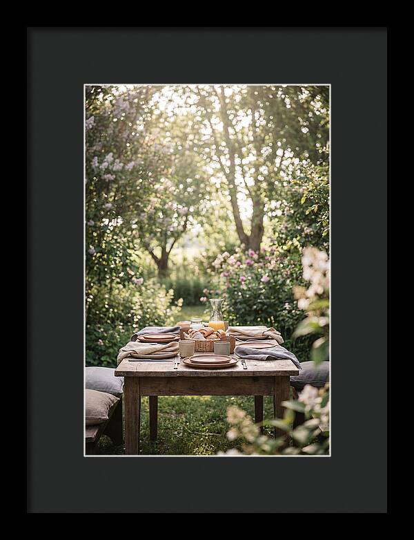Summer Breakfast Table In Garden