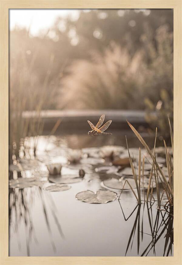 Summer Dragonfly Over Water
