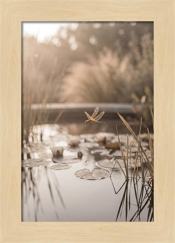 Summer Dragonfly Over Water
