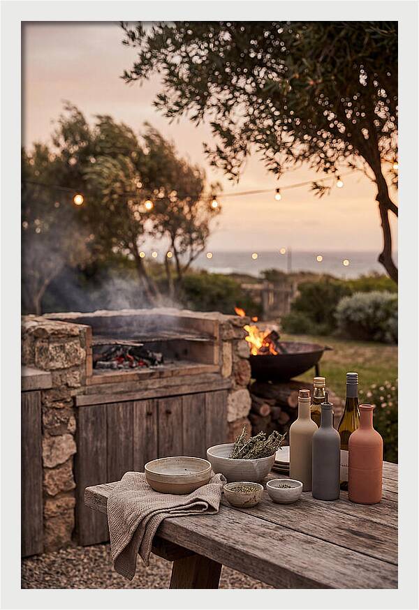 Summer Evening Barbecue Setup