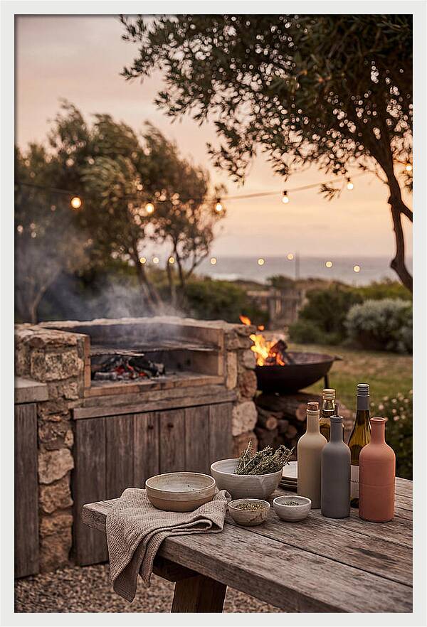 Summer Evening Barbecue Setup
