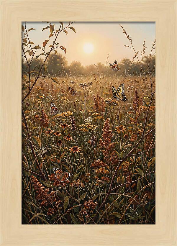 Summer Flower Meadow With Butterflies