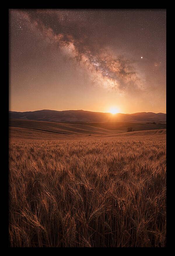 Summer Milky Way Over Wheat Field
