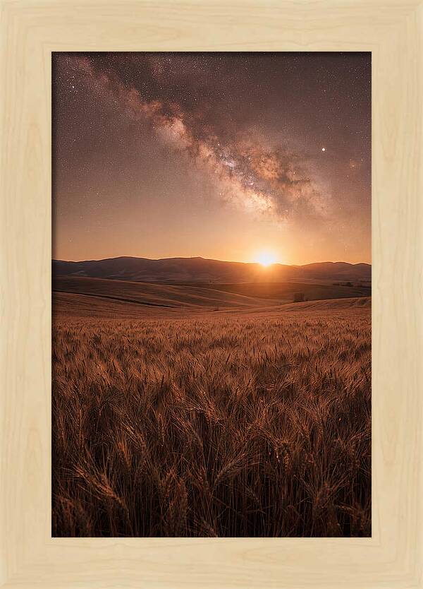 Summer Milky Way Over Wheat Field