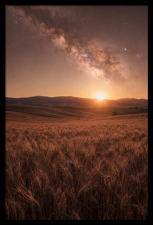 Summer Milky Way Over Wheat Field