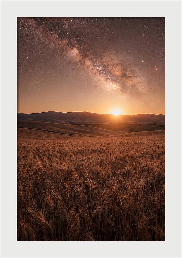 Summer Milky Way Over Wheat Field