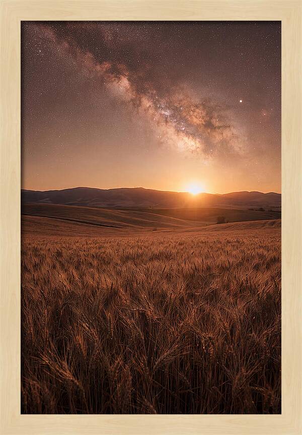 Summer Milky Way Over Wheat Field