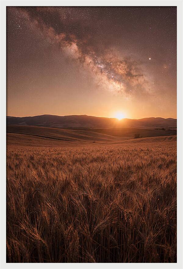 Summer Milky Way Over Wheat Field