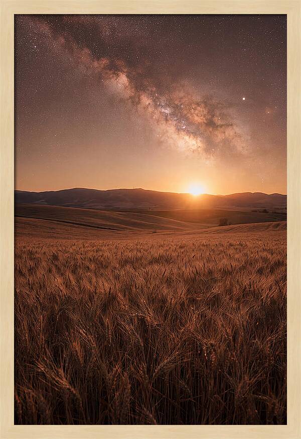 Summer Milky Way Over Wheat Field