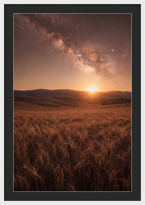 Summer Milky Way Over Wheat Field