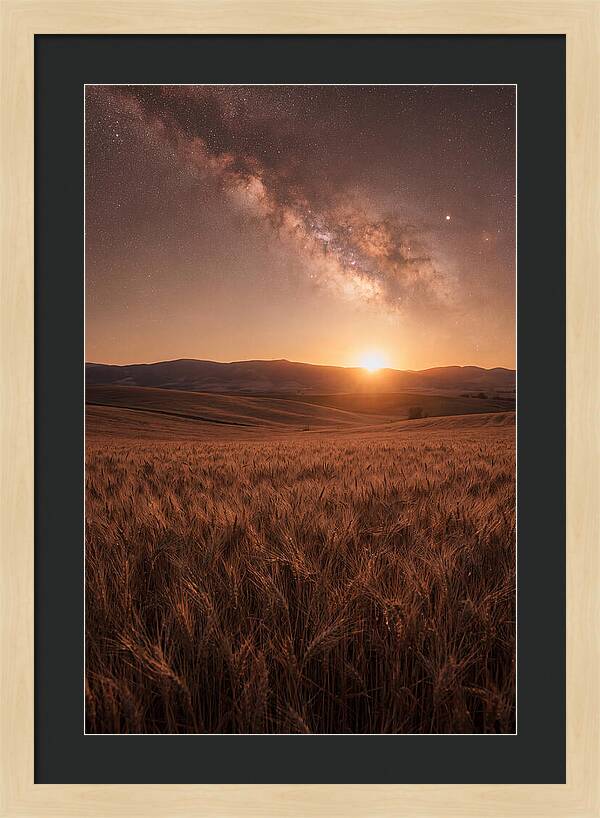 Summer Milky Way Over Wheat Field
