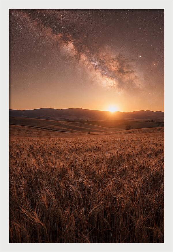 Summer Milky Way Over Wheat Field