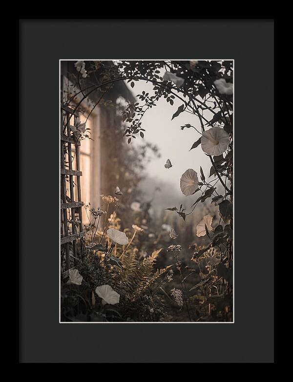 Summer Night Garden With Moths And Moon
