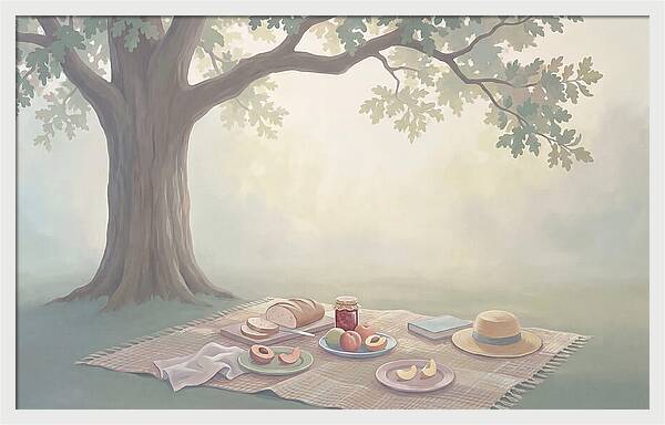 Summer Picnic Under Shady Oak Tree