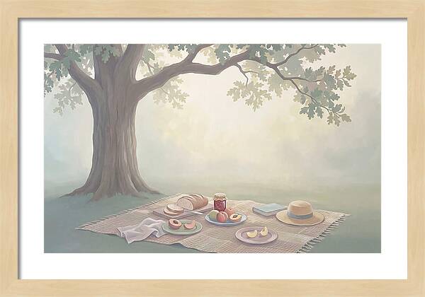 Summer Picnic Under Shady Oak Tree