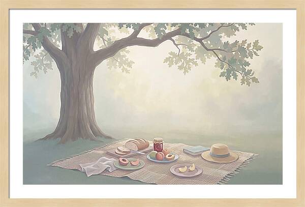 Summer Picnic Under Shady Oak Tree