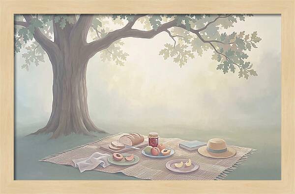 Summer Picnic Under Shady Oak Tree