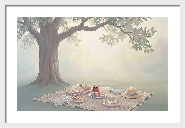 Summer Picnic Under Shady Oak Tree