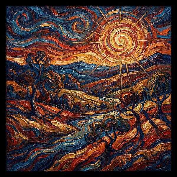Summer Sun Over Rolling Hills